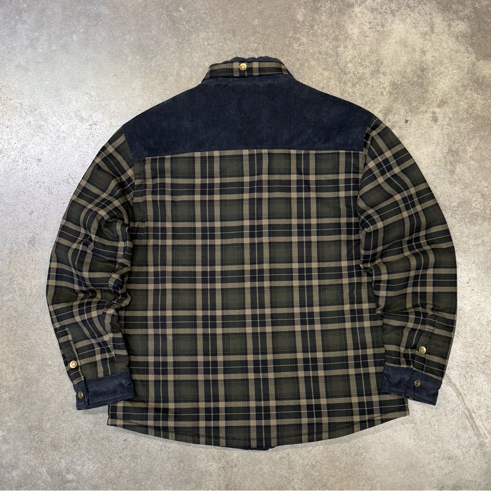 Plaid Plush Fleece Lined Chore Coat Barn Jacket Workwear - Picture 4 of 8